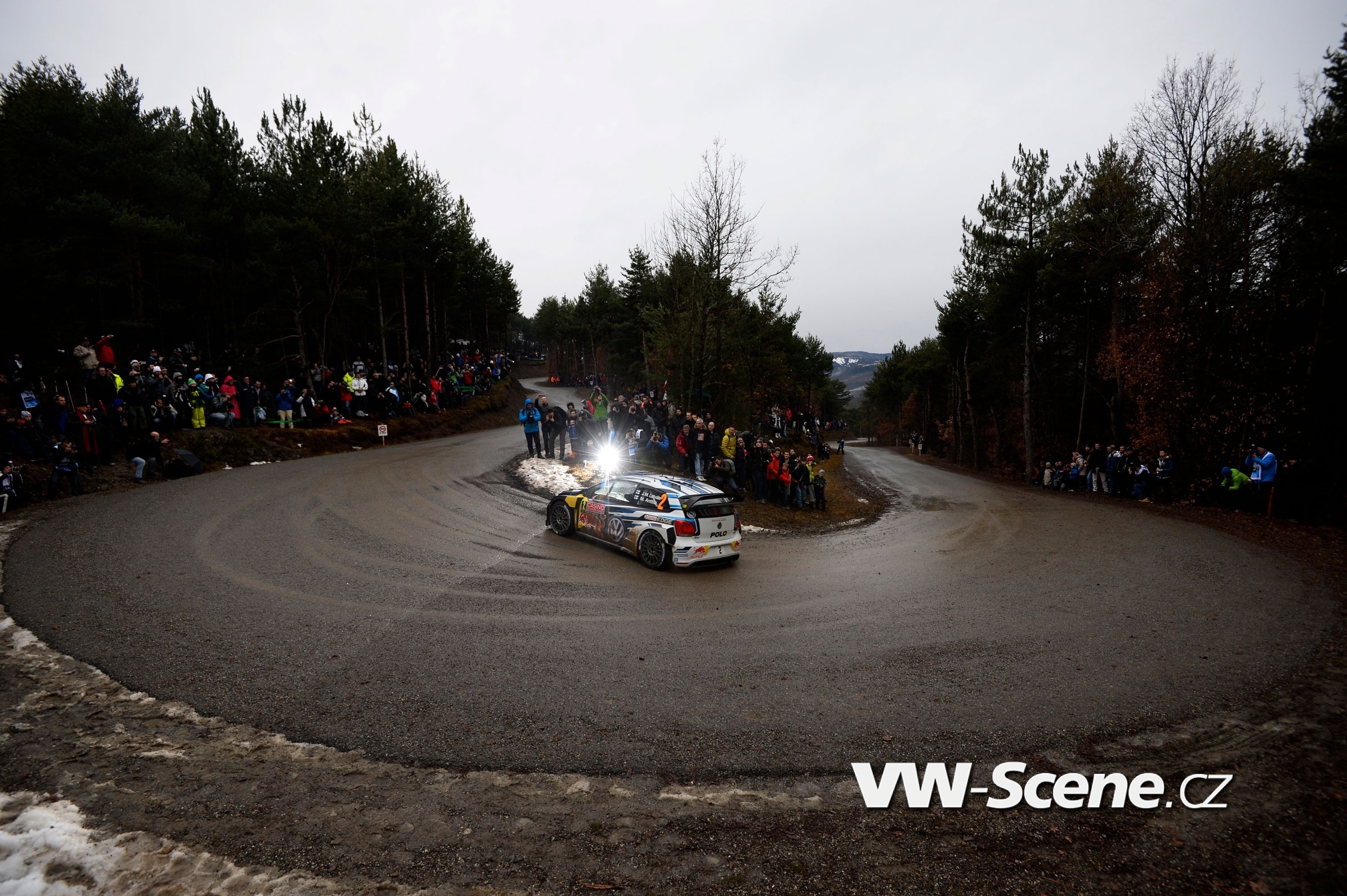 Volkswagen Polo R WRC v shakedownu na Rallye Monte Carlo